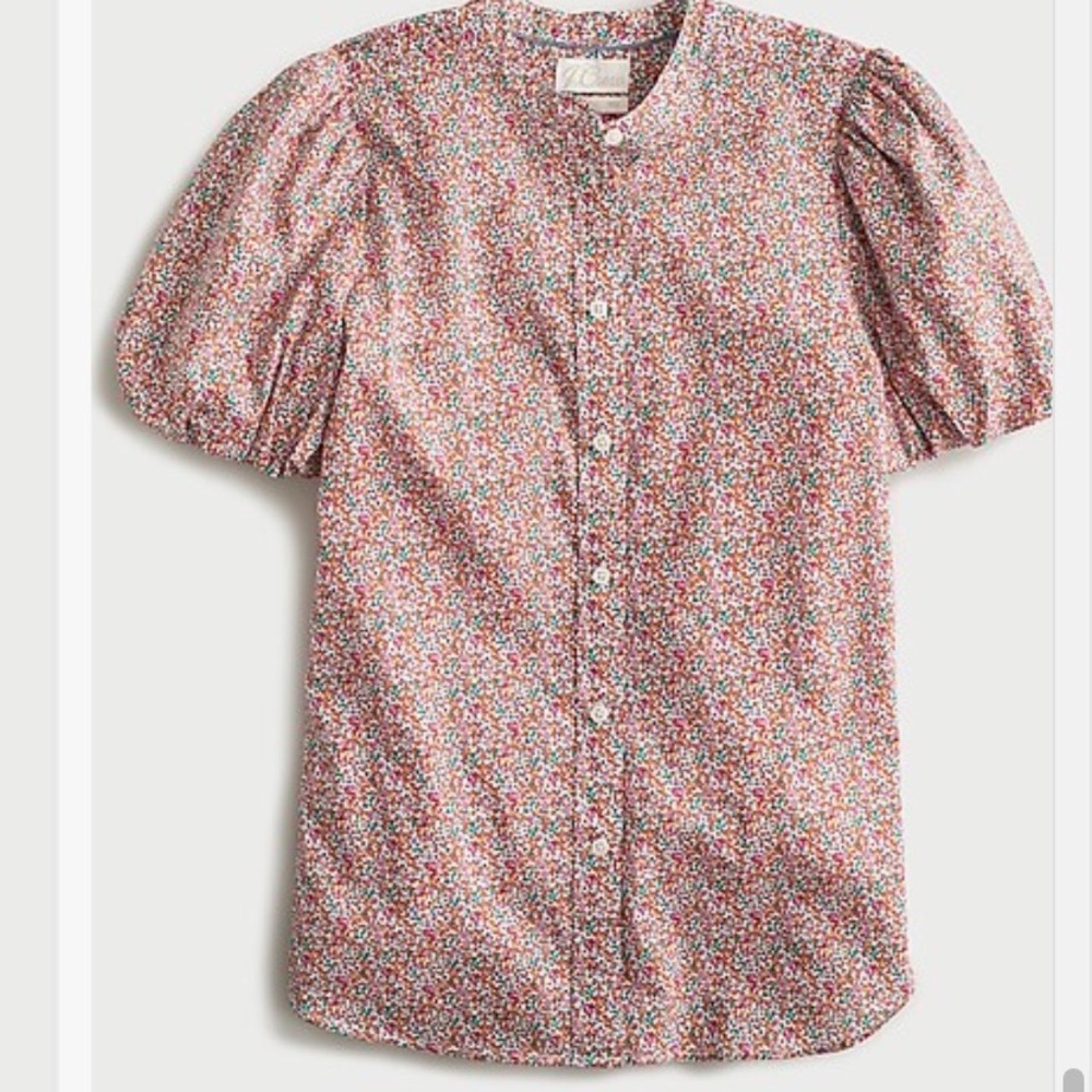 J. Crew Liberty London Puff Sleeve Button-Down Shirt